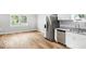 Modern kitchen features stainless steel appliances, granite countertops, and white cabinets at 929 N Beville Ave, Indianapolis, IN 46201