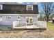 Relaxing backyard deck with white railing, glass doors, awning, and shade at 1310 Bowman Dr, Greenfield, IN 46140