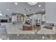 Expansive kitchen area with white cabinets, stainless appliances, an island, and a seamless flow to the dining area at 2861 Shadwell Pl, Greenwood, IN 46143