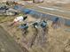 Elevated view of farmhouse, barn and property lines with a rural charm at 4844 N 700 W, McCordsville, IN 46055