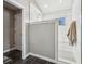 Modern shower with white subway tile, a rainfall showerhead, and built-in bench at 6024 N County Road 50 W, Lizton, IN 46149