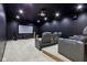 Home theater room with tiered seating, a large screen, and projector for an immersive movie-watching experience at 6024 N County Road 50 W, Lizton, IN 46149