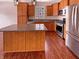 Modern kitchen featuring granite countertops, stainless steel appliances, and an island at 6830 Shooting Star Dr, Whitestown, IN 46075