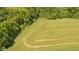 Aerial view of a meticulously mowed grassy area with distinct patterns, bordered by a dense treeline at 7152 Old Morgantown Rd, Martinsville, IN 46151