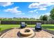 Backyard patio with fire pit and seating offers a relaxing outdoor space, all in a fenced yard at 7710 Eagle Crescent Dr, Zionsville, IN 46077