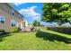 Large backyard featuring a cozy patio, perfect for entertaining or relaxing outdoors at 7710 Eagle Crescent Dr, Zionsville, IN 46077