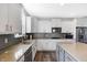 Modern kitchen featuring white cabinetry, stainless steel appliances, and a stylish island at 7710 Eagle Crescent Dr, Zionsville, IN 46077