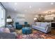 Inviting living room features recessed lights, an accent rug, and a modern design at 1014 Jackson St, Columbus, IN 47201