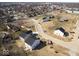 Aerial view highlights new homes in a community near single Gathering homes at 1033 Fuller Ln, Shelbyville, IN 46176