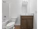 Clean bathroom featuring a tub-shower combination and updated vanity at 1033 Fuller Ln, Shelbyville, IN 46176