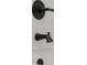 Close-up detail of modern black shower faucet and fixtures at 1319 Brookside Dr, Columbus, IN 47201