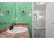 Bright bathroom with a decorative butterfly theme and an elegant sink at 2016 Woodland Parks Dr, Columbus, IN 47201