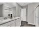This bathroom features a double vanity and a tiled shower at 2171 Mildred Rd, Westfield, IN 46074