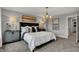Tastefully decorated main bedroom boasting a well-made bed, accent lighting, and coordinated furniture at 2171 Mildred Rd, Westfield, IN 46074