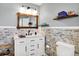 Stylish bathroom with a modern vanity, decorative mirror, and clean design at 265 Goodnight Rd, Martinsville, IN 46151