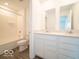 Bright bathroom featuring a double vanity and a shower-tub combo at 3328 Stafford St, Sheridan, IN 46069