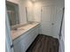 Elegant bathroom with double sinks, quartz countertops, stylish mirrors and modern fixtures at 3328 Stafford St, Sheridan, IN 46069