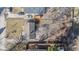 An overhead aerial shot of the property, including the house, driveway, and surrounding yard at 3751 N Sadlier Dr, Indianapolis, IN 46226