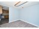 This simple bedroom offers cozy carpeting and calming light blue walls at 493 N Avon Ave, Avon, IN 46123
