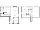 Detailed floor plan showcasing the layout of a two-story home's main level, including kitchen, living, and bedrooms at 5772 Jamestown Square Ln, Indianapolis, IN 46234