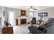 Comfortable living room featuring a fireplace and neutral paint at 5772 Jamestown Square Ln, Indianapolis, IN 46234