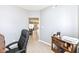 Bright home office with views to another room, perfect for a work-from-home setup at 6199 N Caraway Dr, McCordsville, IN 46055