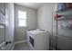 Functional laundry room with modern appliances and convenient shelving at 7228 Broadacre Ct, Carmel, IN 46033