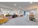 Spacious carpeted basement features recessed lighting and open floor plan at 8205 Bass Dr, Nineveh, IN 46164
