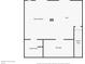 Here's a black and white floorplan showing the basement with a bathroom, game room, stairs, den and storage at 8205 Bass Dr, Nineveh, IN 46164