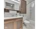Bright bathroom featuring a shower and tub combo, along with modern fixtures at 8460 S Green Dr, Nineveh, IN 46164