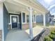 Inviting front porch featuring a covered entrance, brick accents, and a stylish front door at 8626 Jeff Cir, Brownsburg, IN 46112