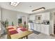 Bright and airy eat-in kitchen with access to backyard and stainless steel appliances at 9243 Crossing Dr, Fishers, IN 46037