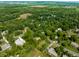 Expansive aerial view of a neighborhood with mature trees and large lots, creating a serene and private setting at 1409 S Harmony Trl, Greenfield, IN 46140