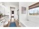 Elegant bathroom with a soaking tub and separate glass-enclosed shower at 15104 Midland Ln, Noblesville, IN 46062