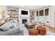 Bright living room featuring a fireplace, built-ins, and comfortable seating at 15104 Midland Ln, Noblesville, IN 46062