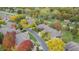 Beautiful aerial view of a residential neighborhood with colorful fall foliage and well-maintained landscaping at 1738 Pathway S Dr, Greenwood, IN 46143