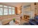 Inviting living room with a fireplace, large windows, and comfortable seating at 1738 Pathway S Dr, Greenwood, IN 46143