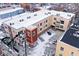 Aerial view of the apartment building, showcasing the architecture and balconies at 233 E St Joseph St # 3H, Indianapolis, IN 46202