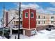 View of the side of the building with balconies, and electrical lines overhead at 233 E St Joseph St # 3H, Indianapolis, IN 46202