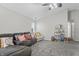 Spacious living room with vaulted ceilings and neutral carpeting, perfect for relaxation at 294 Bent Stream Ln, Brownsburg, IN 46112