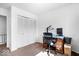Neutral bedroom with carpet flooring and ample closet space at 4307 Dahlia Ct, Indianapolis, IN 46220