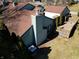 Aerial view of the exterior and the fenced-in backyard and lawn at 4969 Fairway Dr, Avon, IN 46123