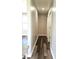 View of the entry hallway with nice flooring and neutral colored paint at 702 Eberhart Dr, Shelbyville, IN 46176
