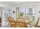 Dining room with hardwood floors and scenic lake view at 7780 Paw Paw Dr, Nineveh, IN 46164