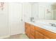 Bathroom with vanity, mirror, and toilet in a well-lit space at 1115 Morningside Ct, Greenfield, IN 46140