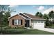Charming single-Gathering home with brick accents, a well-manicured lawn, and a two-car garage at 11609 Hartwell St, Indianapolis, IN 46235