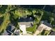 Bird's-eye view of a home showcasing its well-maintained roof, landscaped yard, and surrounding neighborhood at 11907 Ledgestone Cir, Fishers, IN 46037