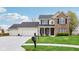Attractive two-story home features brick and siding, complemented by well-kept lawn and professional landscaping at 11907 Ledgestone Cir, Fishers, IN 46037