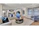 Well-lit open-concept living room featuring a kitchen and comfortable seating at 1249 Sika Ln, Greenwood, IN 46143