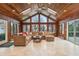 Sunroom with wood ceiling and many windows and a view of the yard at 1250 W 141St St, Carmel, IN 46032